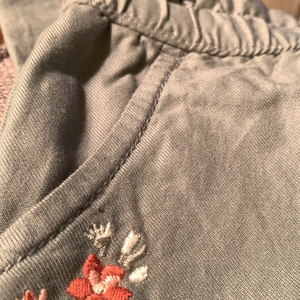 OshKosh B’gosh Toddler Girls Embroidered Pants in Olive